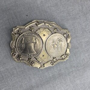 Vintage Lewis "Spirit of Freedom" 1776-1976 Bicentennial Brass Belt Buckle